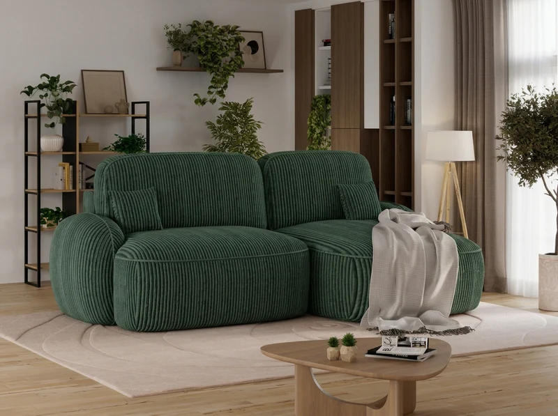 Canapé d'angle convertible design MIRABEAU avec coffre de rangement