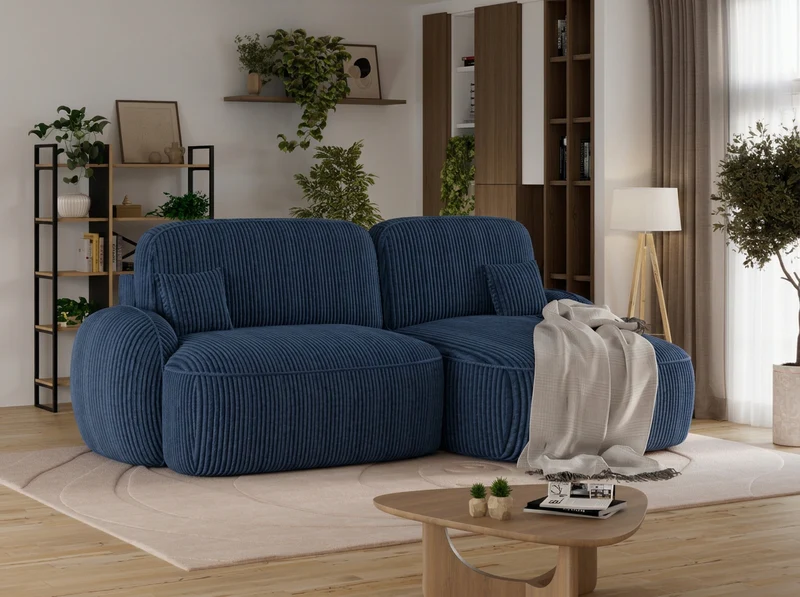 Canapé d'angle convertible design MIRABEAU avec coffre de rangement
