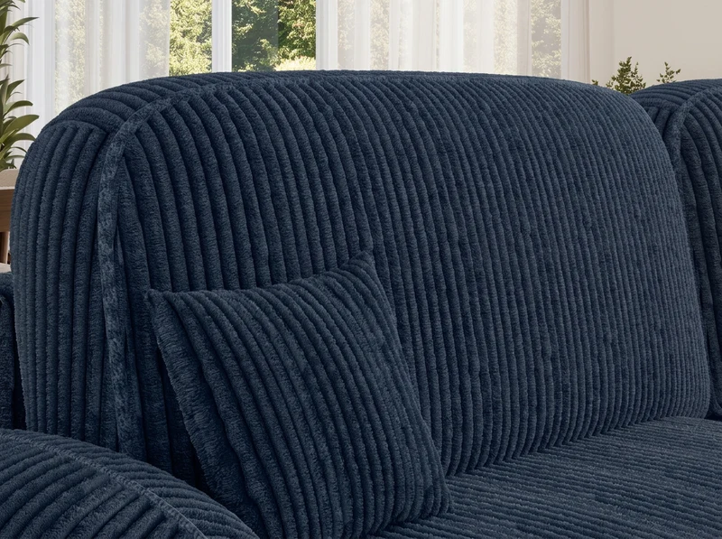 Canapé d'angle convertible design MIRABEAU avec coffre de rangement