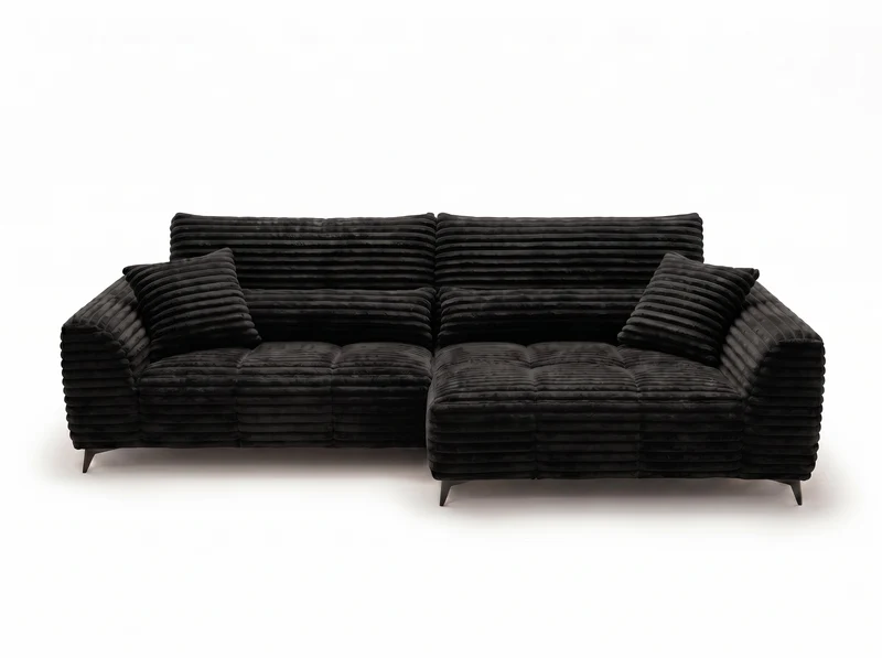 Canapé d’angle convertible design BATIGNOLLES avec coffre de rangement