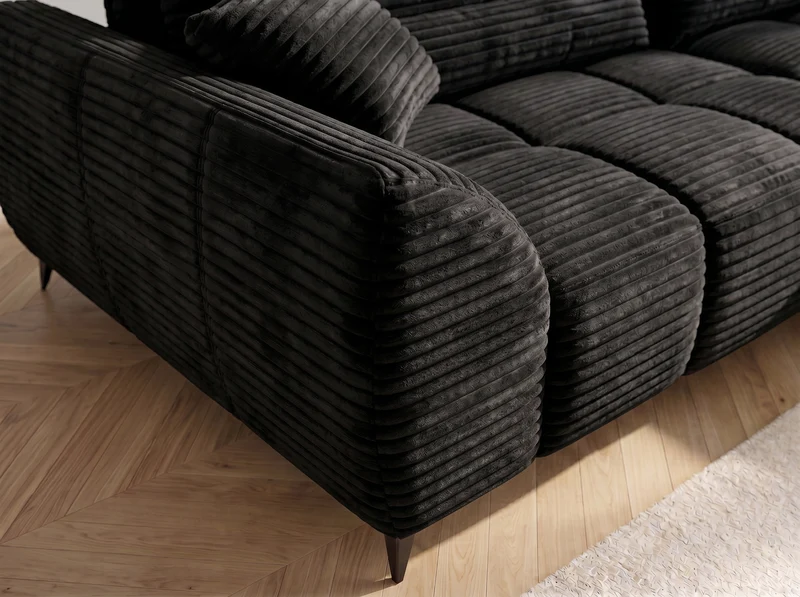 Canapé d’angle convertible design BATIGNOLLES avec coffre de rangement