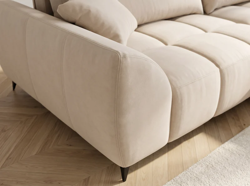 Canapé d’angle convertible design BATIGNOLLES avec coffre de rangement