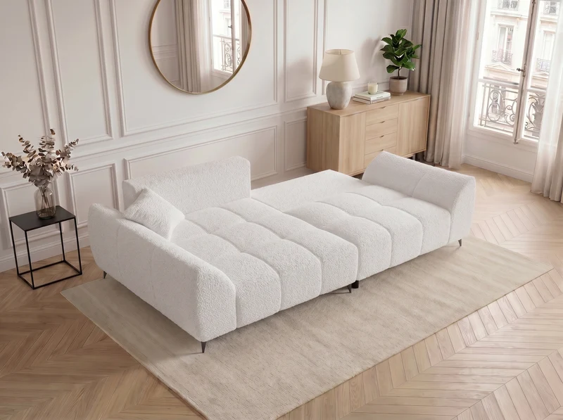 Canapé d’angle convertible design BATIGNOLLES avec coffre de rangement