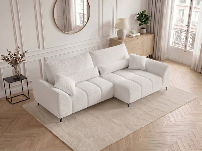 Canapé d’angle convertible design BATIGNOLLES avec coffre de rangement