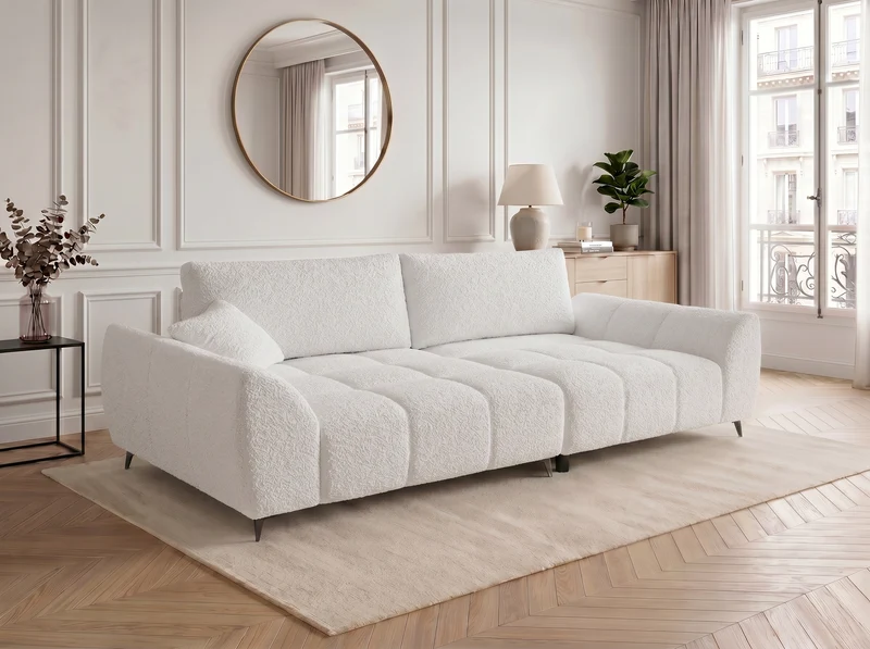 Canapé d’angle convertible design BATIGNOLLES avec coffre de rangement