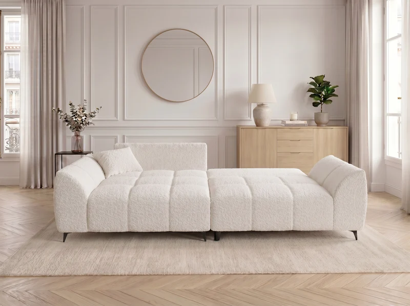 Canapé d’angle convertible design BATIGNOLLES avec coffre de rangement