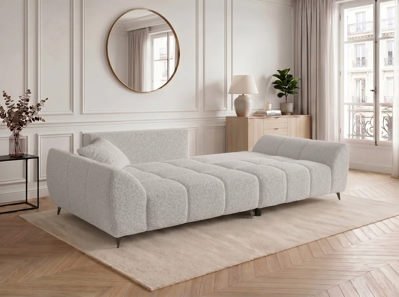 Canapé d’angle convertible design BATIGNOLLES avec coffre de rangement