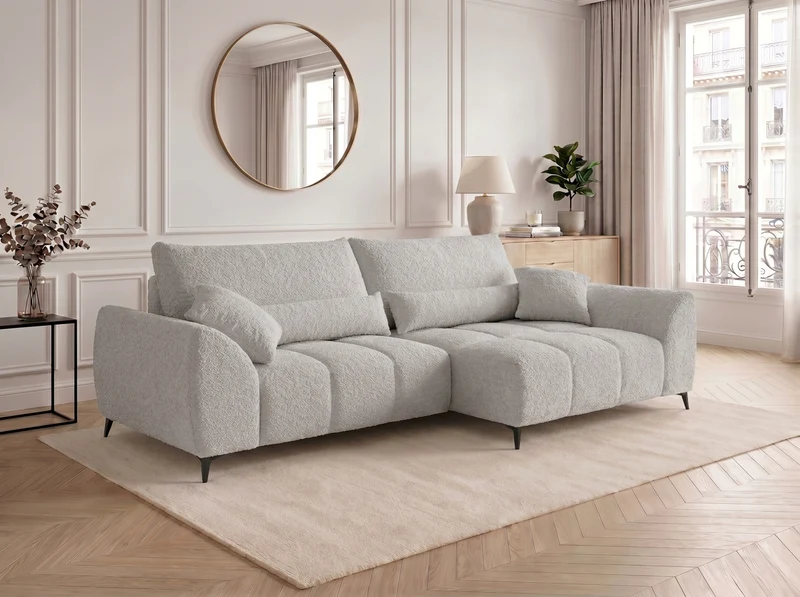 Canapé d’angle convertible design BATIGNOLLES avec coffre de rangement
