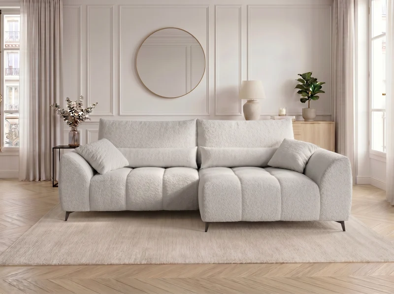 Canapé d’angle convertible design BATIGNOLLES avec coffre de rangement