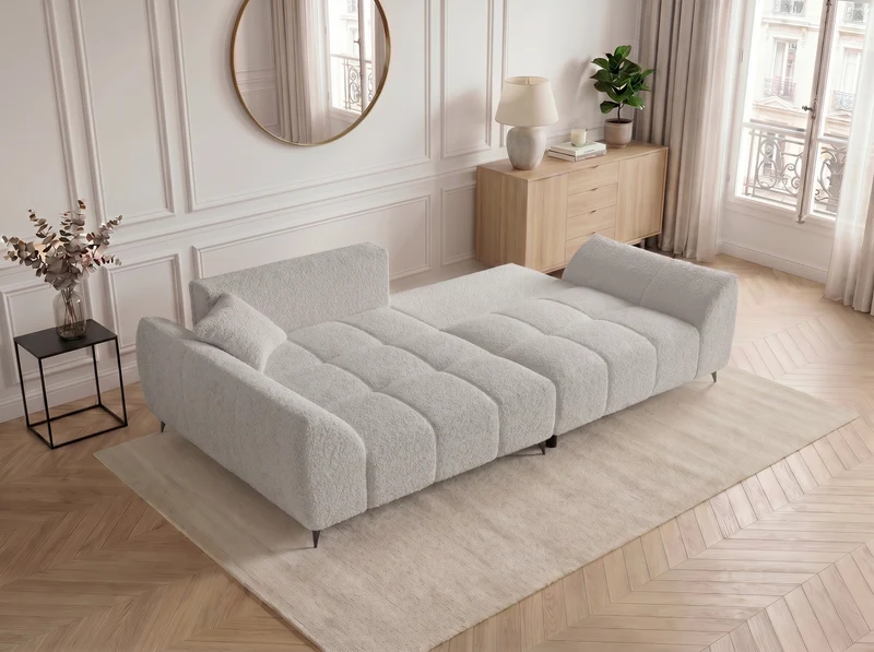 Canapé d’angle convertible design BATIGNOLLES avec coffre de rangement