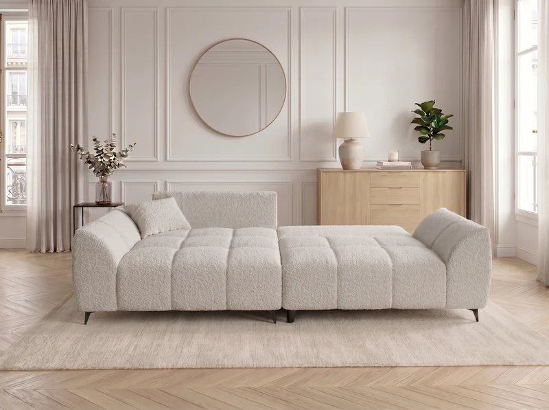 Canapé d’angle convertible design BATIGNOLLES avec coffre de rangement