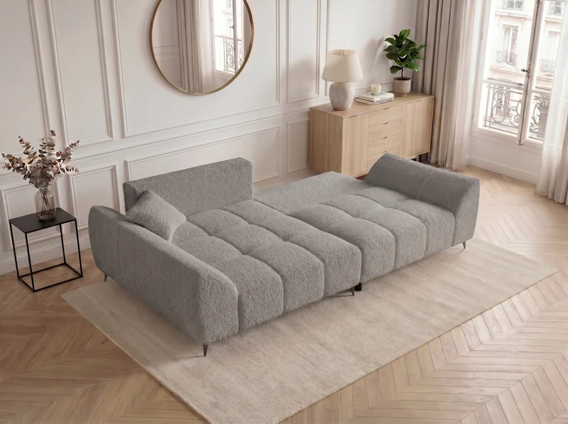 Canapé d’angle convertible design BATIGNOLLES avec coffre de rangement