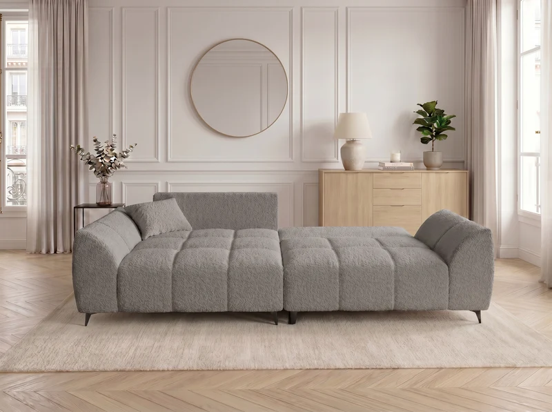Canapé d’angle convertible design BATIGNOLLES avec coffre de rangement