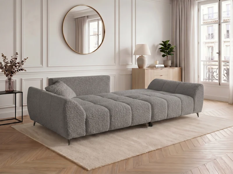 Canapé d’angle convertible design BATIGNOLLES avec coffre de rangement