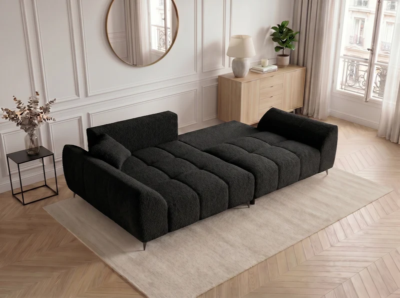 Canapé d’angle convertible design BATIGNOLLES avec coffre de rangement
