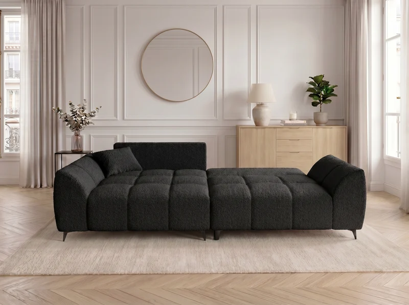 Canapé d’angle convertible design BATIGNOLLES avec coffre de rangement