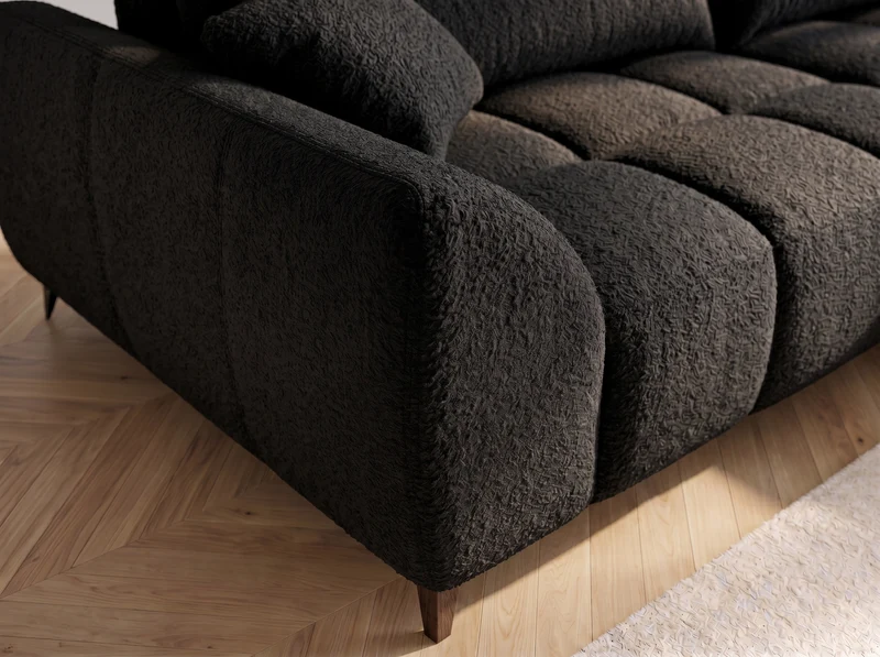 Canapé d’angle convertible design BATIGNOLLES avec coffre de rangement