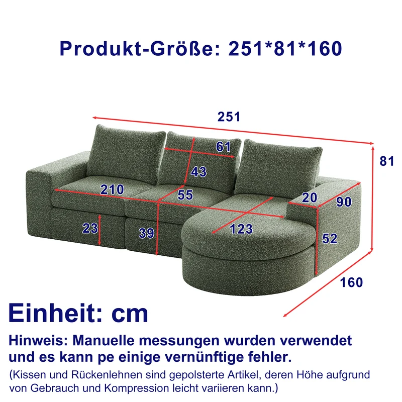 Ensemble de canapé modulable 3 places en chenille vert et table basse relevable effet blanc chêne VERTEXZORATHYNOR ELOT OAK