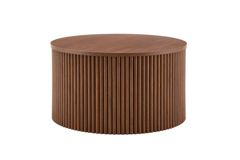 Lot de 2 tables basses gigognes effet bois noyer design colonne romaine CASCADEVEXX
