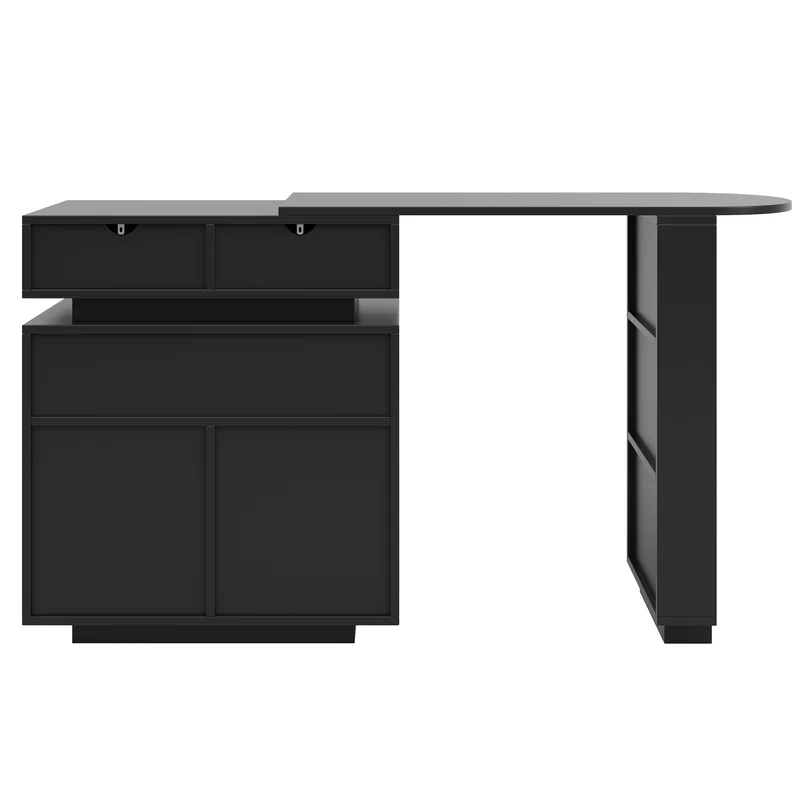 Table de bar extensible noire avec LED, style luxe, détails dorés MOMENTUMCASC