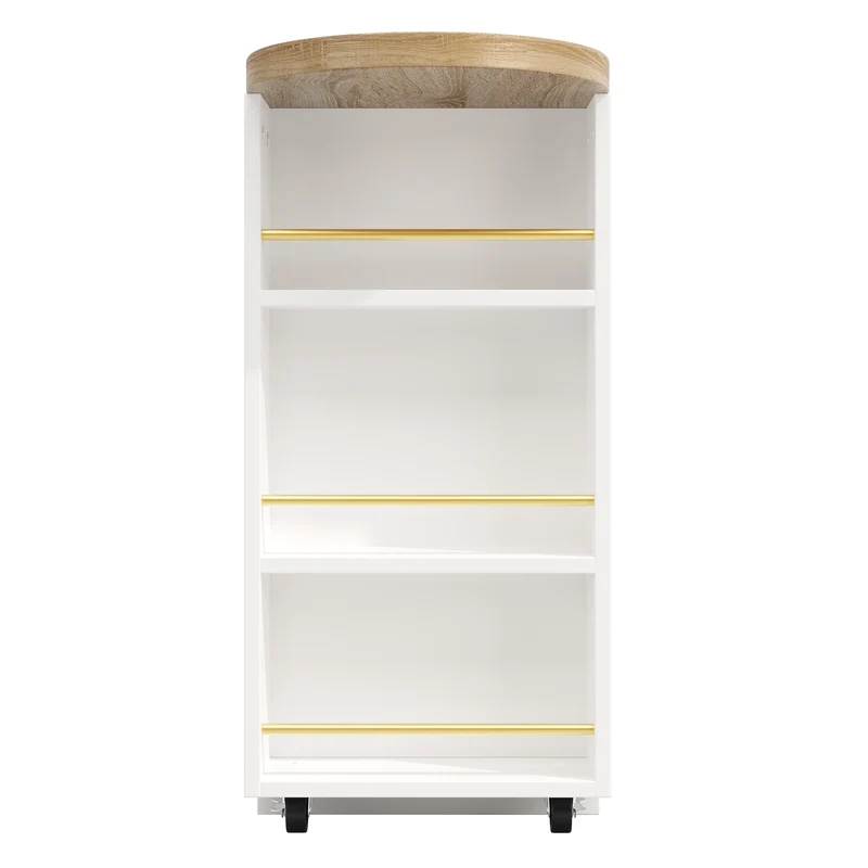 Table de bar blanche effet bois avec plateau pivotant 360° modulable 128-203cm CASCADERIFTEE