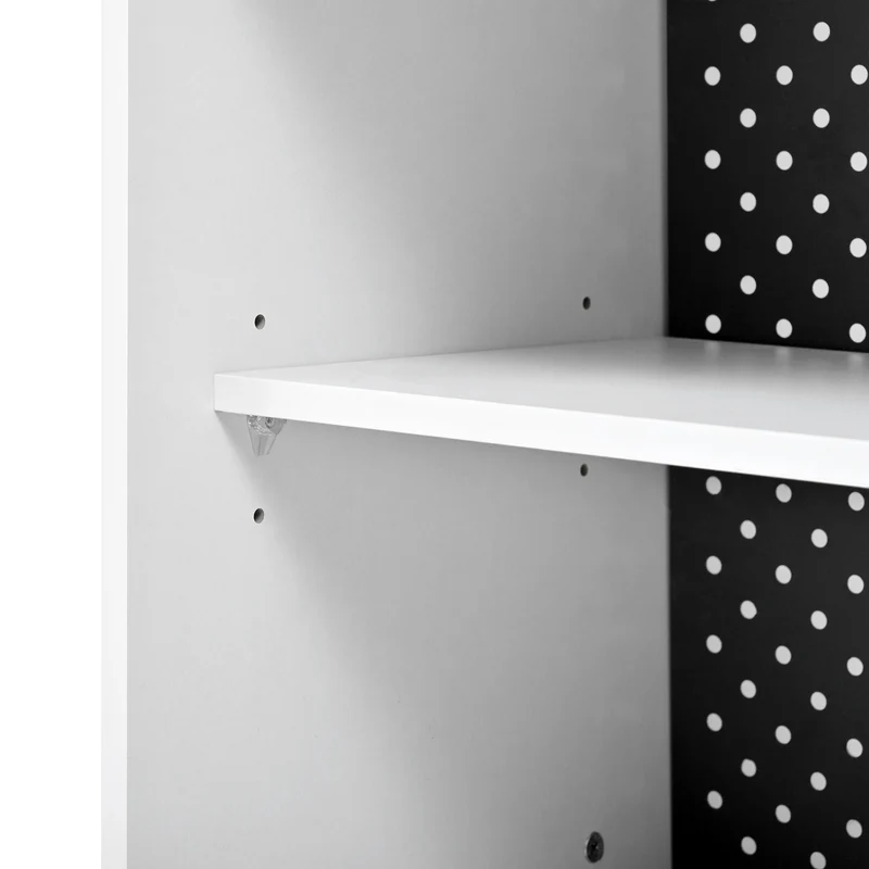 Table de bar blanc rotatif 360° portes en verre avec LED et prises CASCADERIFTXX