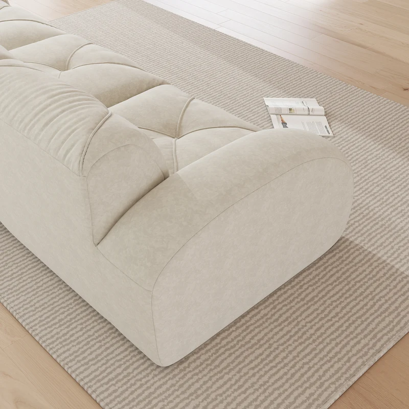 Canapé 3 places en chenille beige design articulé sans montage MOMENTUMMOMENN