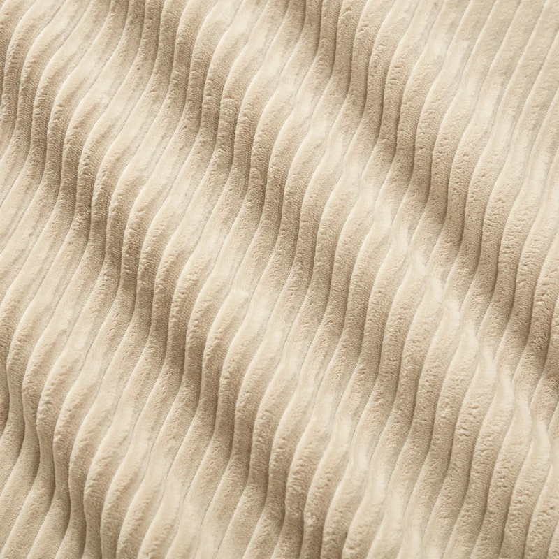 Canapé d'angle modulable 3 places en velours côtelé beige, sans montage MOMENTUMNEXUSA