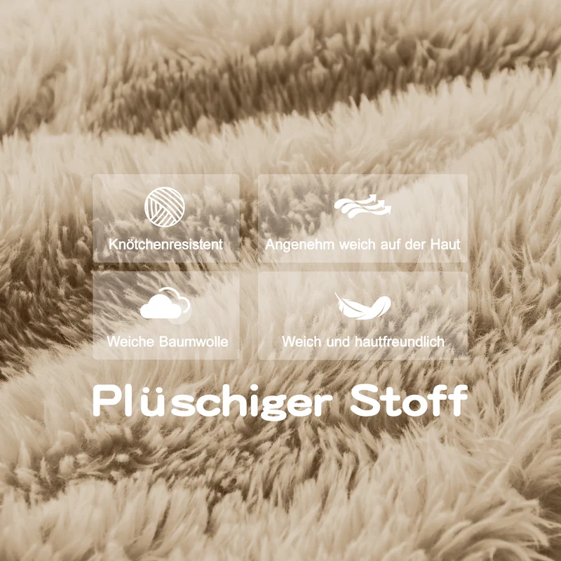 Canapé 3 places en tissu peluche premium beige avec coussins sans montage MOMENTUMCLARRR