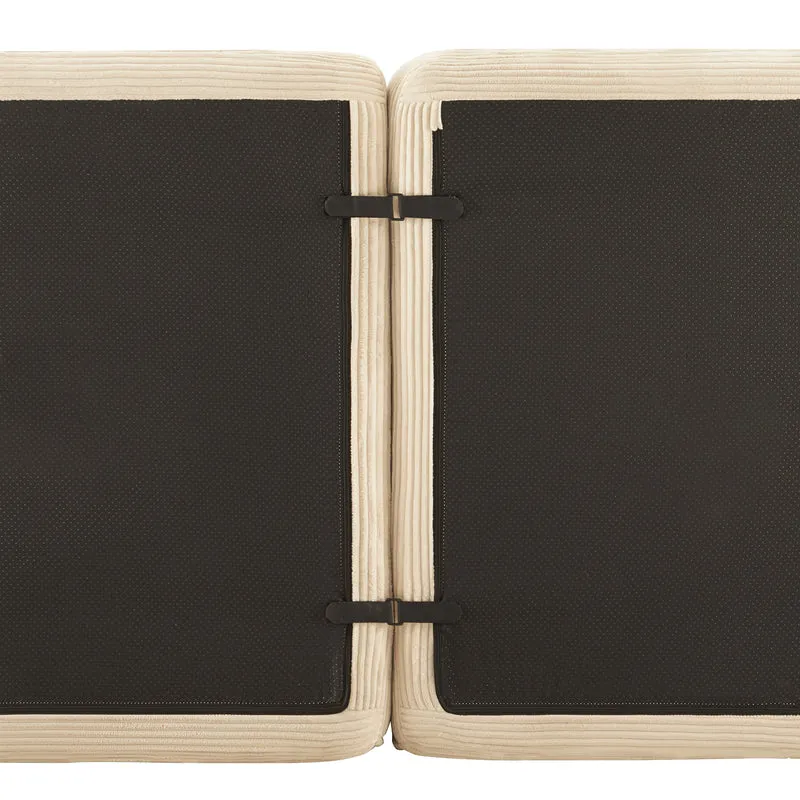 Canapé 2 places en velours côtelé beige sans montage 204x104cm MOMENTUMQUASARX
