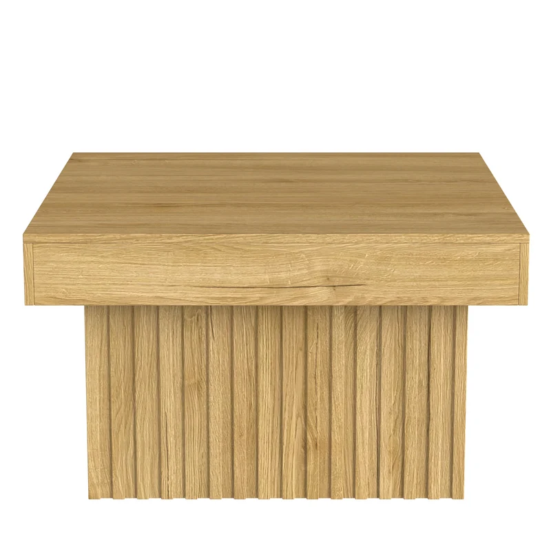 Table basse carré effet bois naturelle 79x79x46cm INFINITEQUAZZ