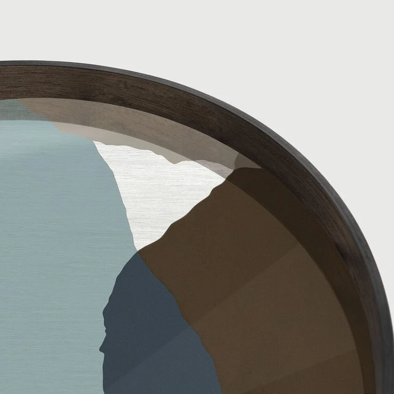 Ethnicraft Plateau en Verre Wabi Sabi – Graphite Ø 61 cm